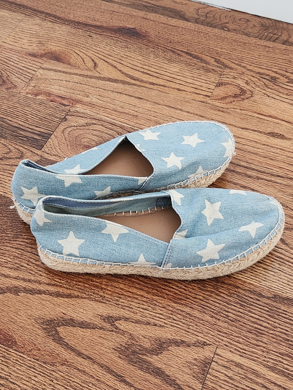 Steve Madden Light Blue & White Star Espadrilles